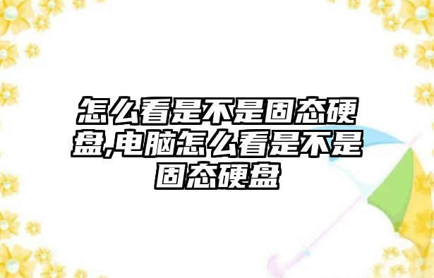 怎么看是不是固態硬盤,電腦怎么看是不是固態硬盤