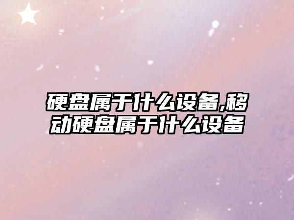 硬盤屬于什么設備,移動硬盤屬于什么設備